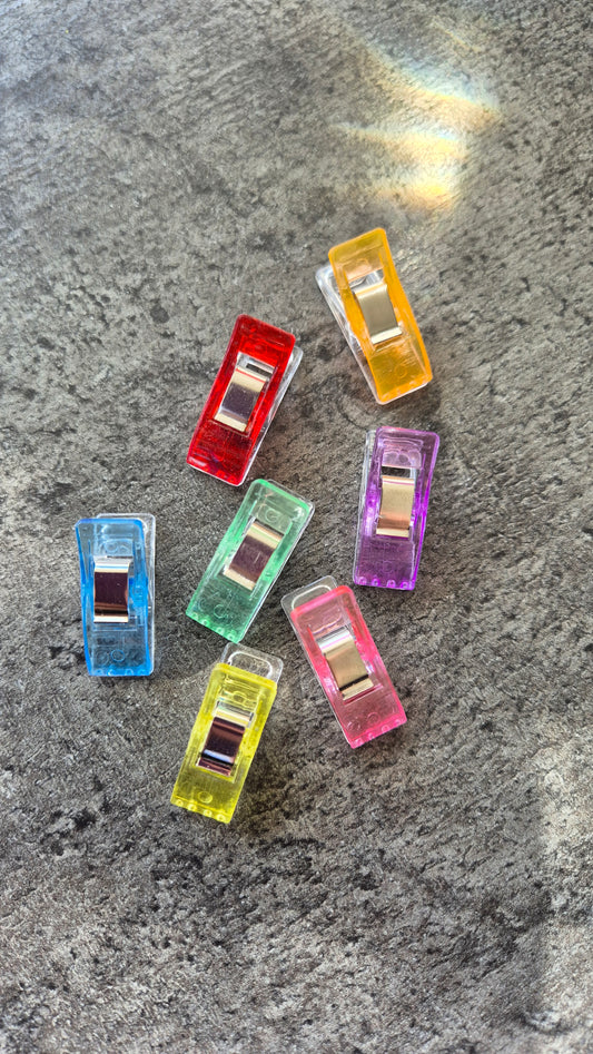 Stoffklammern - 10 Stück, bunt, klein