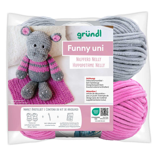 gründl - Funny uni Häckelpackung --- Nilpferd Nelly