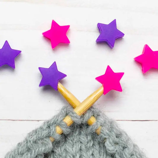 Fox & Pine - Maschenstopper - Sterne in rosa und lila