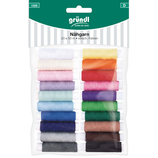 gründl - Nähgarn 20x50m, verschiedene Farben, Garnstärke 40/2